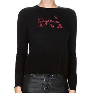 THE KOOPLES Daydream Wool Cashmere Graphic Holiday Cozy Warm Black Sweater